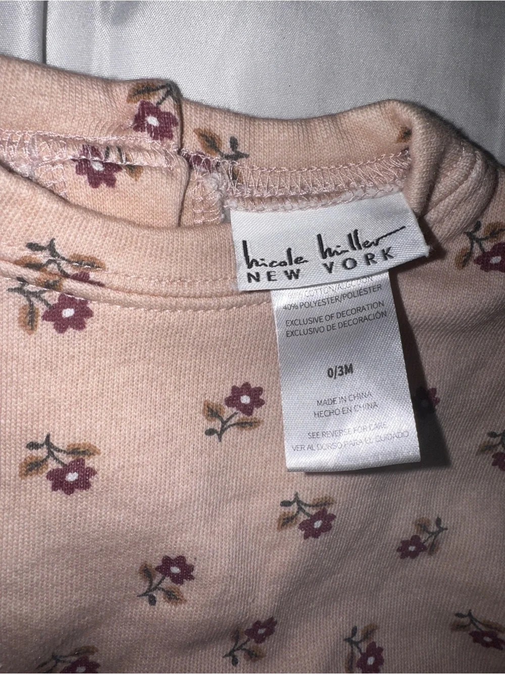 Nicole Miller Floral Sweatshirt Set with Headband - Mauve/Purple - Picture 3 of 4